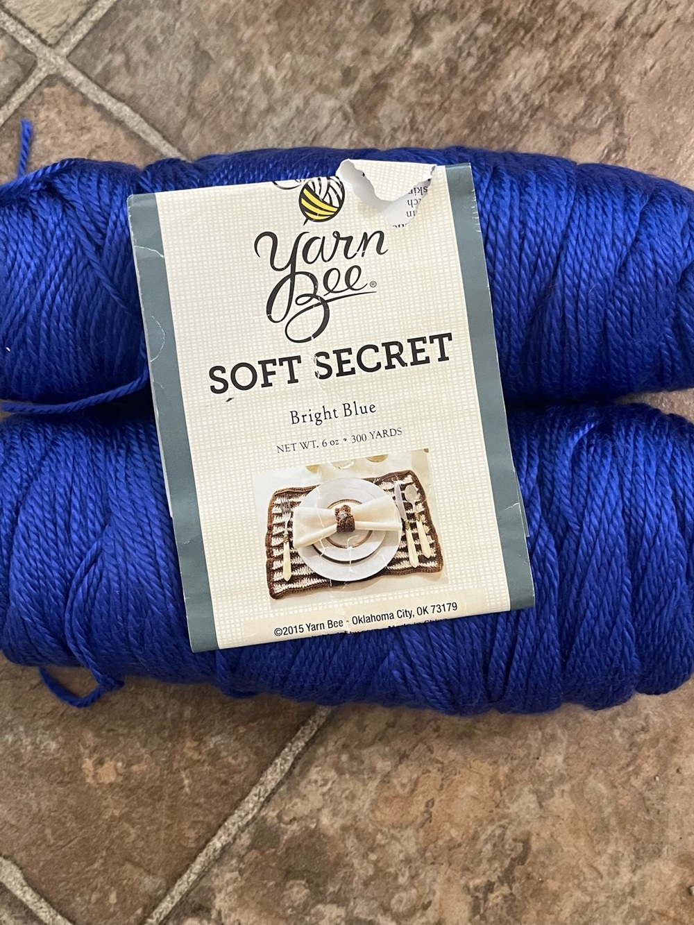 Yarn Bee Soft Secret Bright Blue Yarn Lot NWT Plus Partial Skein